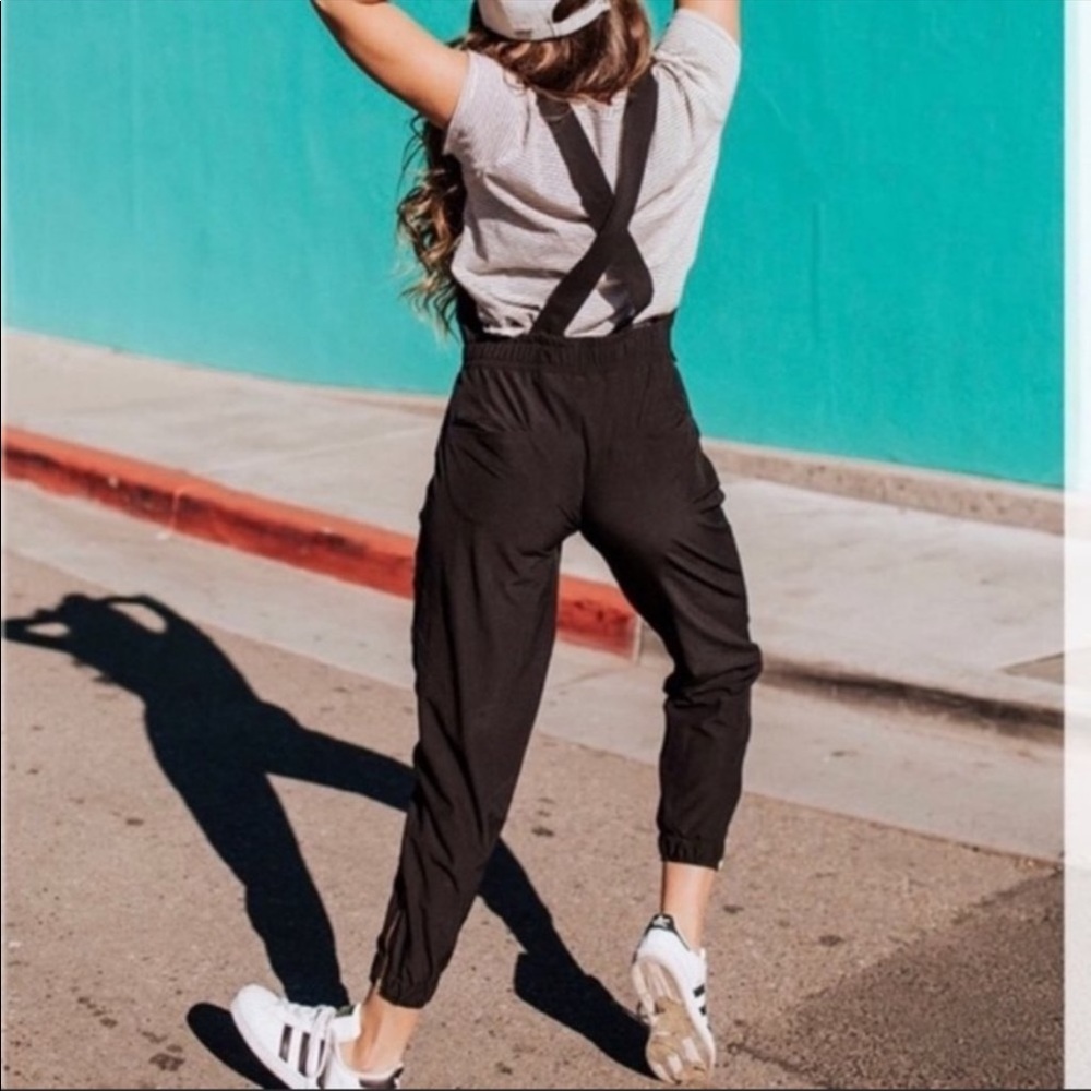 ALBION Fit Square Neck Bib Overall Jumpsuit Black